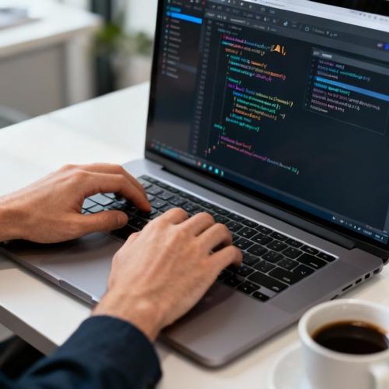 Developer using GitHub Copilot for code completion in IDE