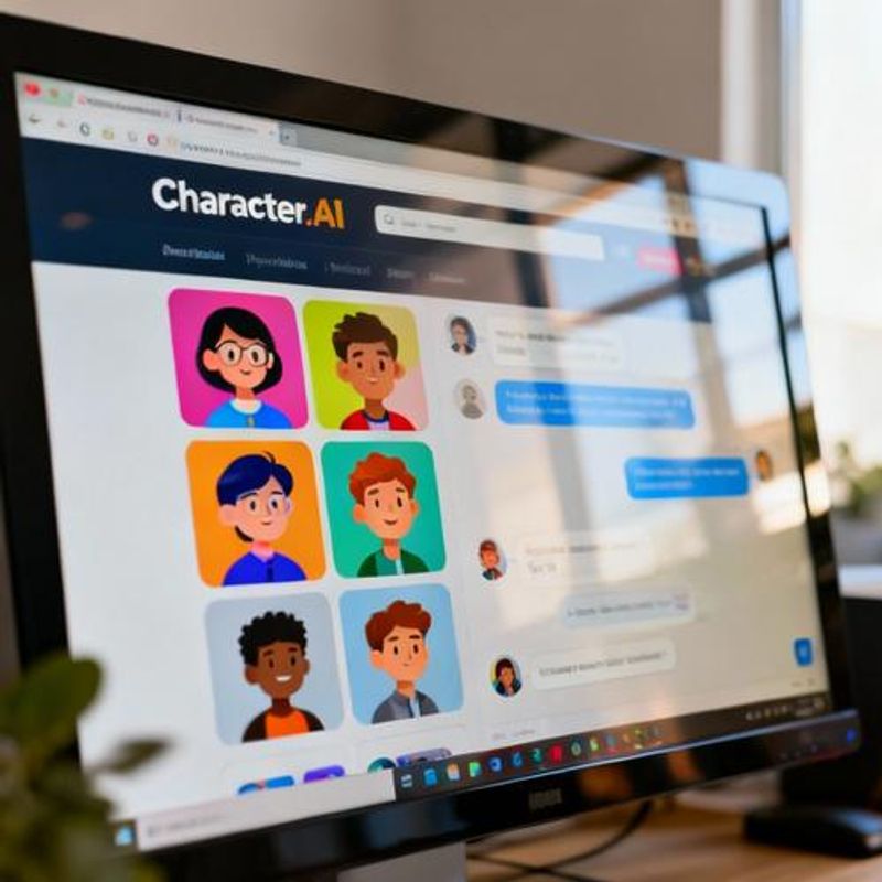 Character.AI homepage interface showing various AI characters
