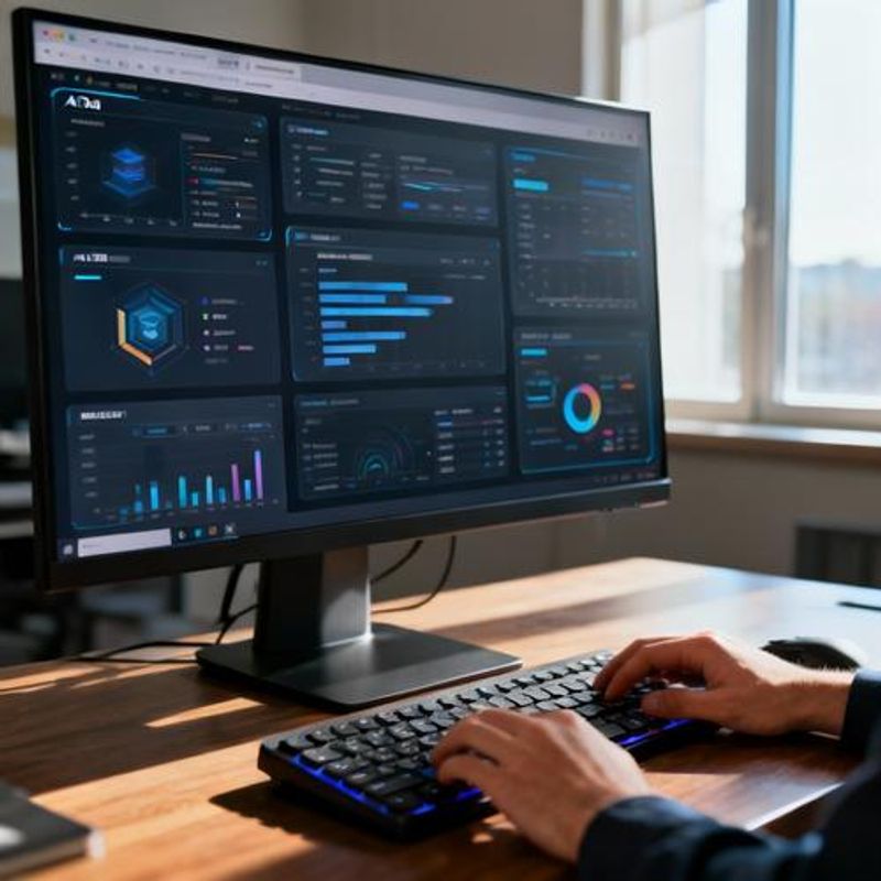 Dashboard showing various AI creation tools interface on computer screen