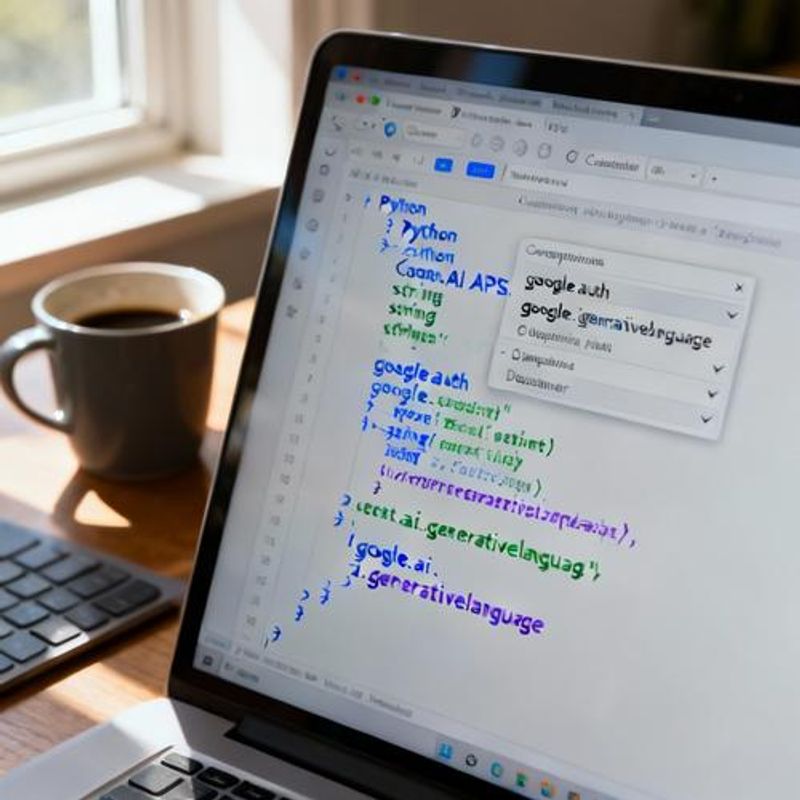 Code editor showing Google AI API integration with syntax highlighting
