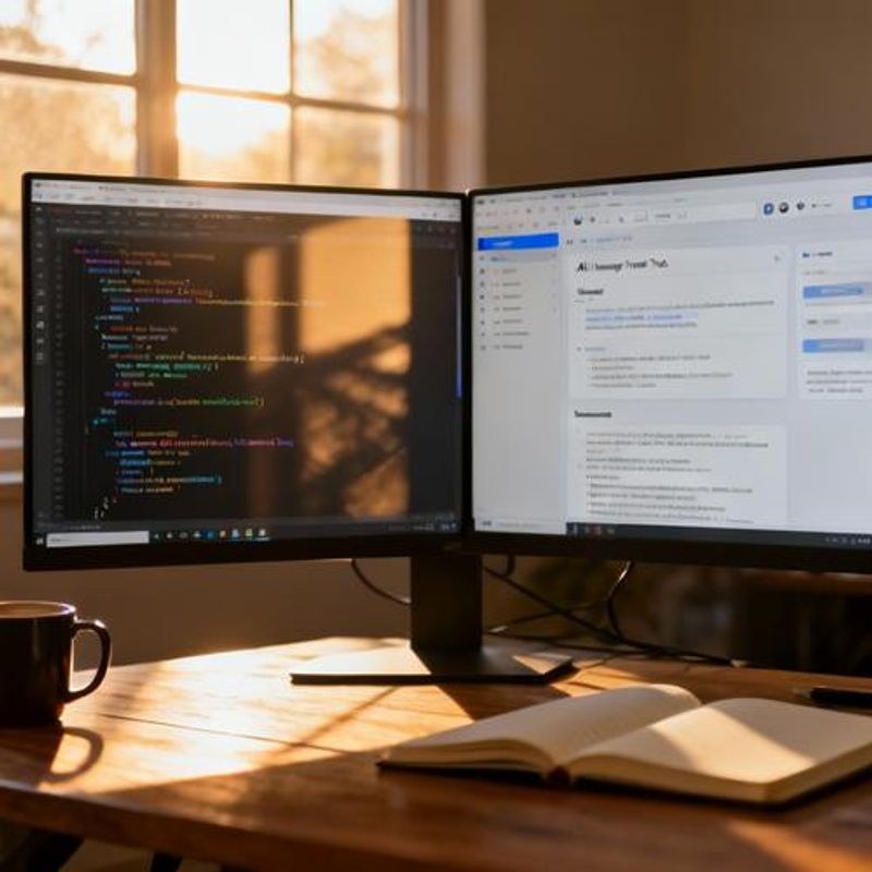 Code editor showing AI-generated test cases and documentation
