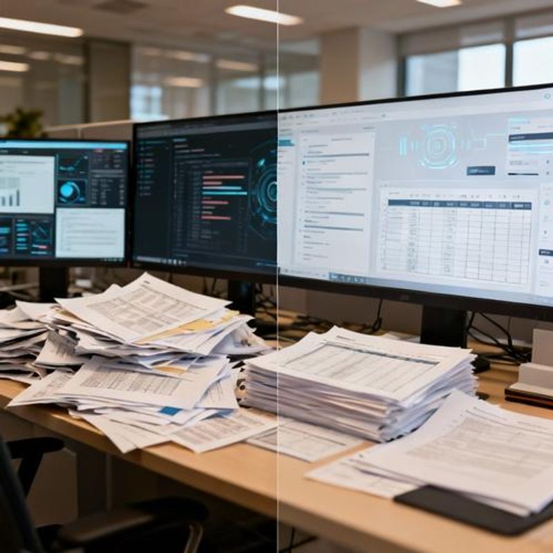 Data preparation workflow showing messy data being cleaned by AI tools