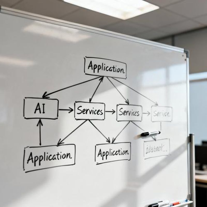 AI application architecture diagram showing various AI services integration