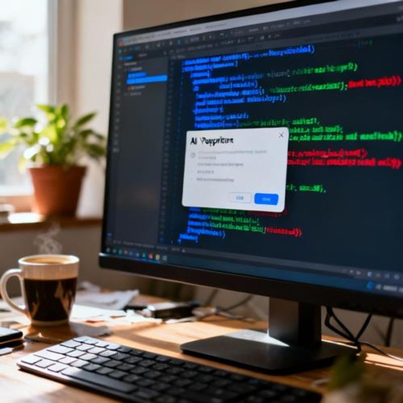 Code editor showing AI-powered suggestions and completions in action
