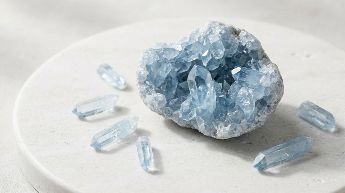 เซเลสไตต์ (Celestite) หินแห่งความสงบ สรรพคุณและความหมาย | Amethez