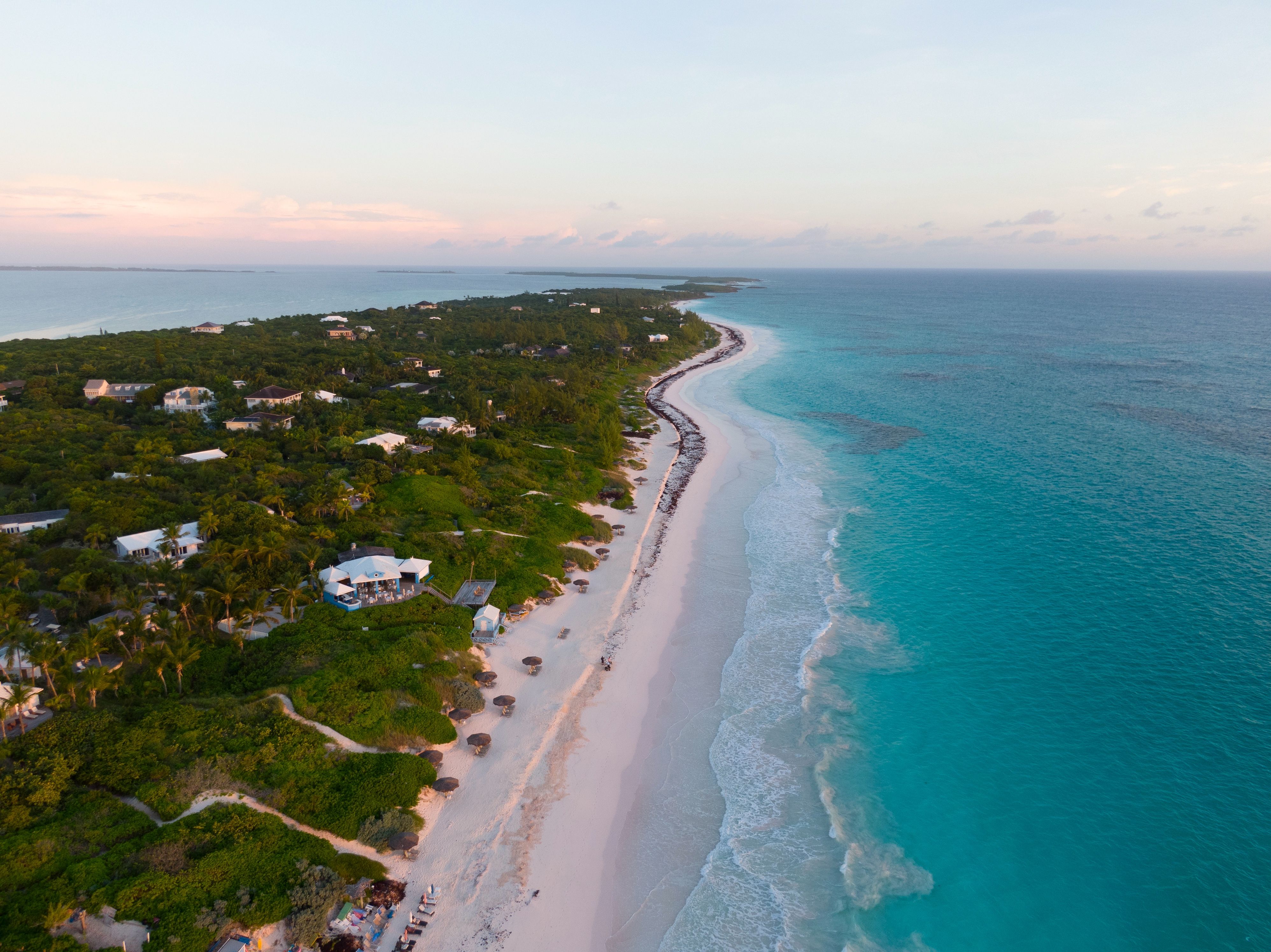 Sunset view from yacht deck.