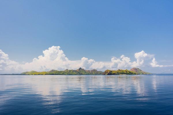 Elegant stewardess setting up a fruit platter on the yacht's outdoor lounge.