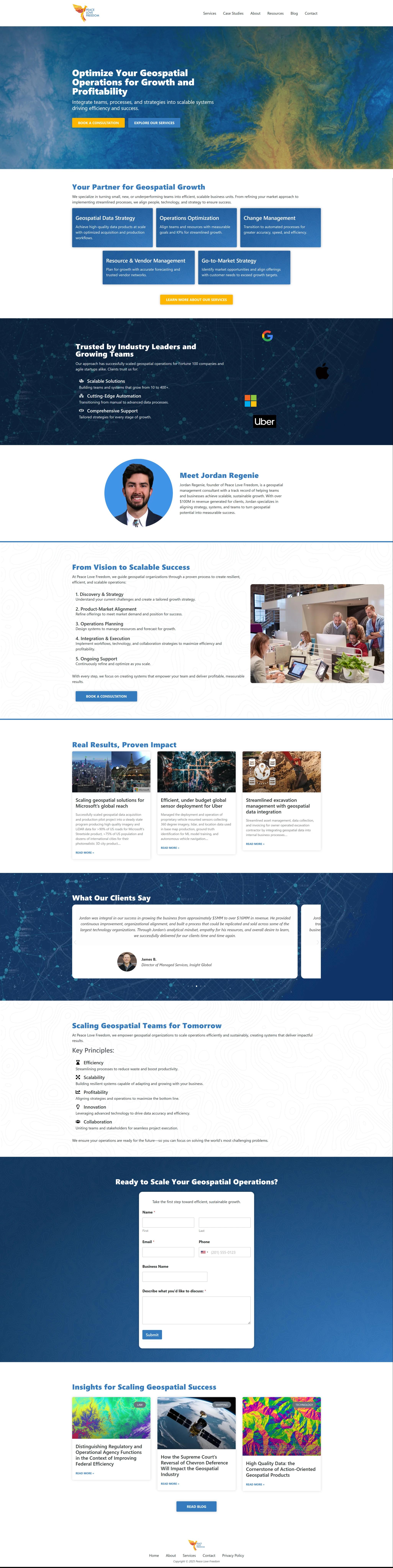 Redesign for a geospatial operations consultancy