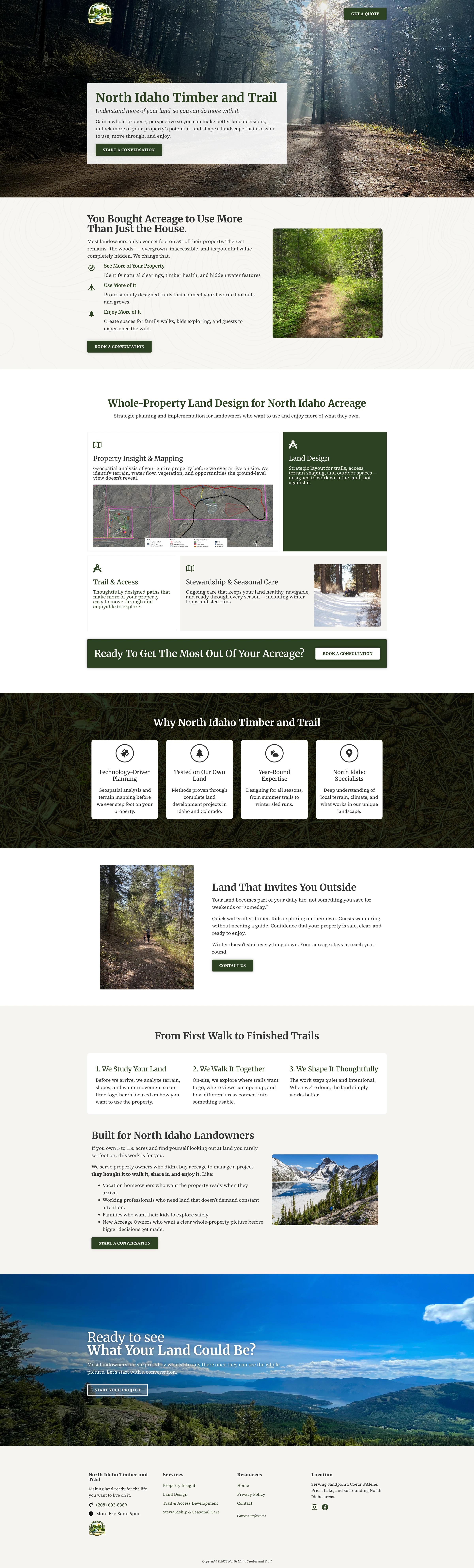 Design and build for a land and trail management company