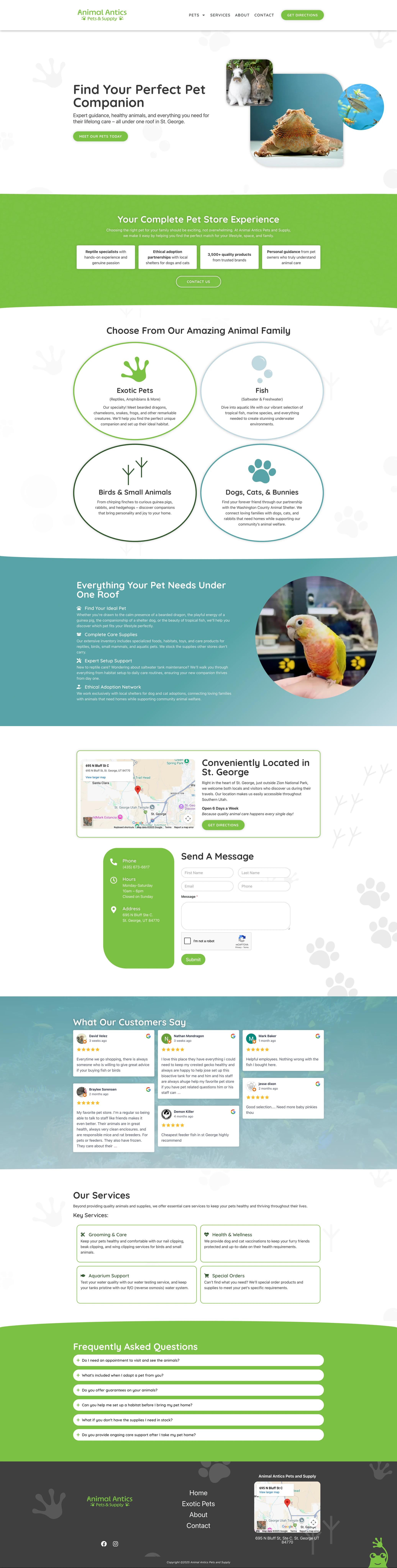 Rebrand and full rebuild for a pet store and supply shop