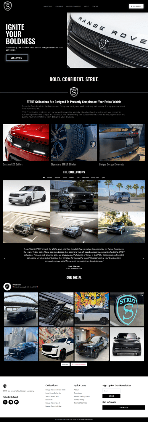 STRUT website after the rebuild