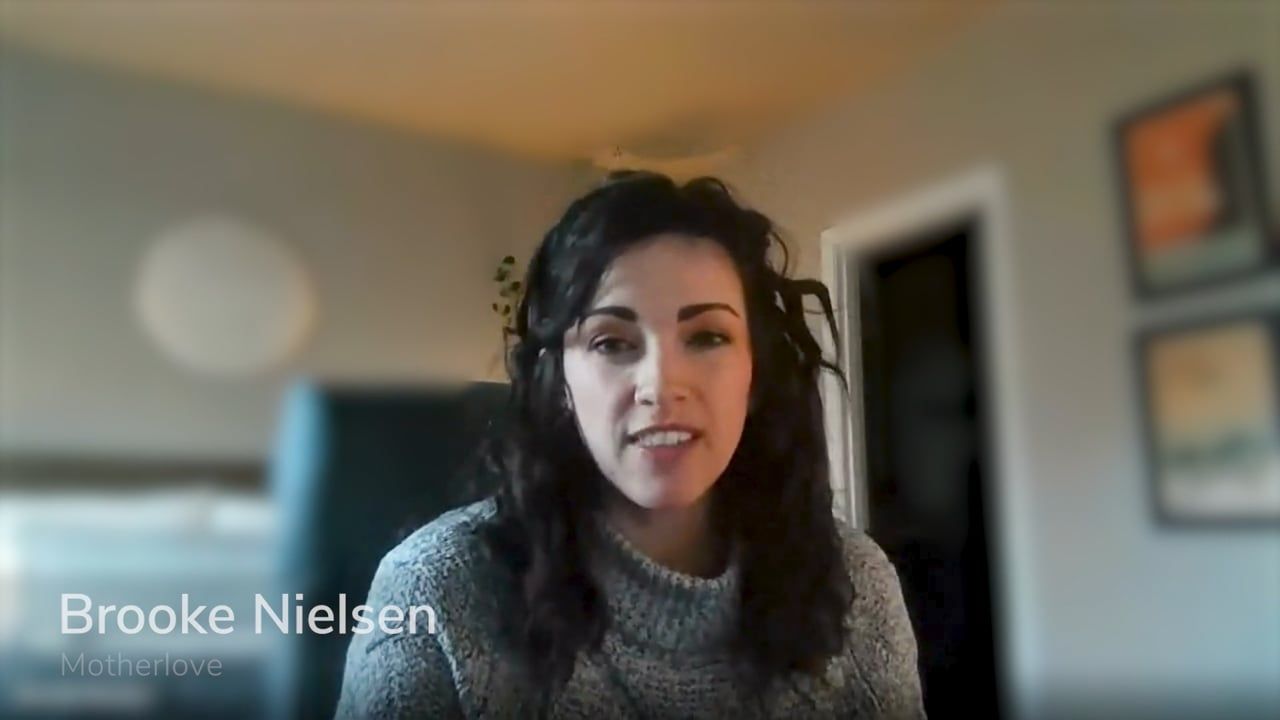 Brooke Nielsen of Motherlove speaking in the client testimonial video