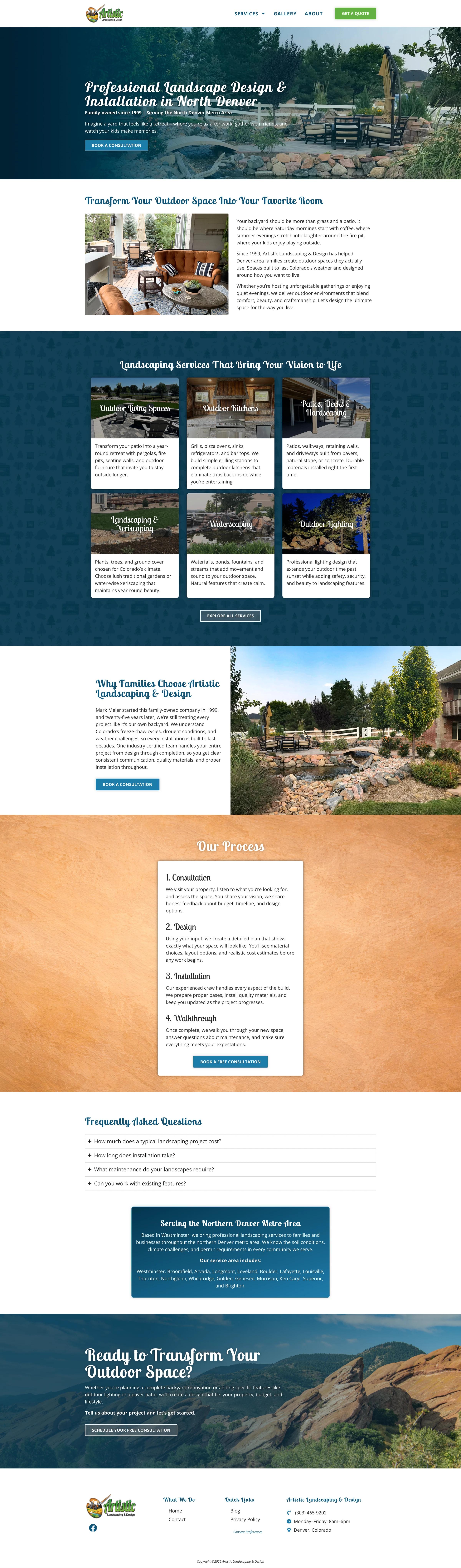 Design and build for a landscape design contractor