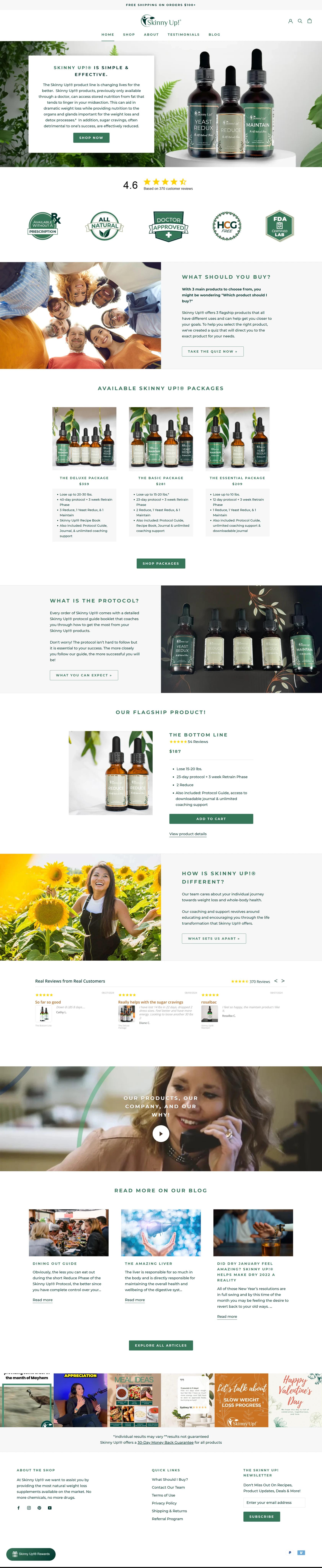 Homepage rebuild for a supplement brand following a rebrand