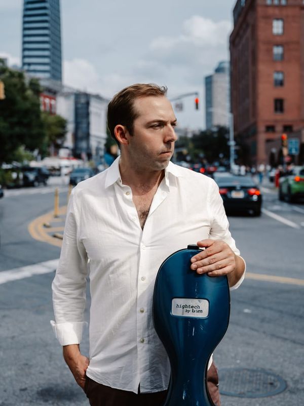 Brook Speltz on a New York City street, white shirt