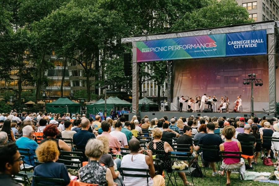 The Knights orchestra at Bryant Park, Carnegie Hall Citywide concert
