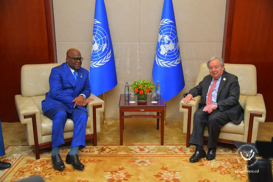 Entretien entre le Président Félix-Antoine Tshisekedi et le Secrétaire général de l’ONU, António Guterres