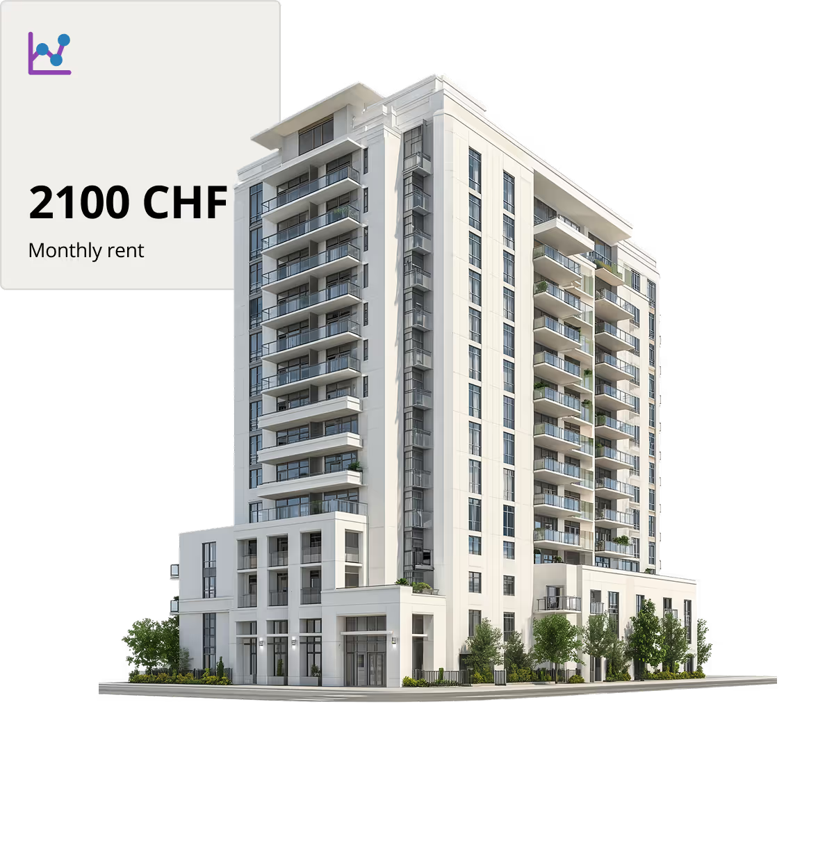 Tour résidentielle avec un loyer mensuel de 2100 CHF