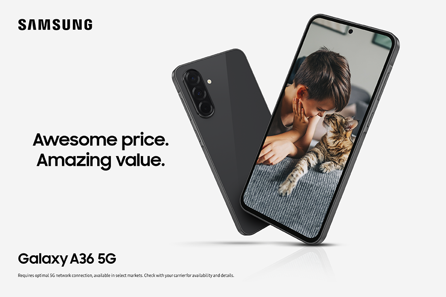 Samsung. Awesome price. Amazing value. Galaxy A36 5G.