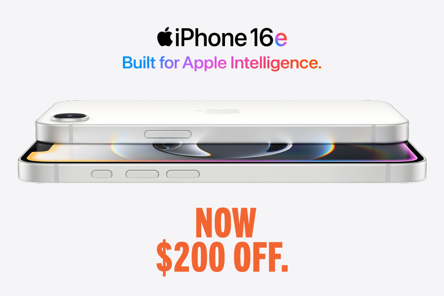 iPhone 16e. Built for Apple Intelligence. Now $200 Off.