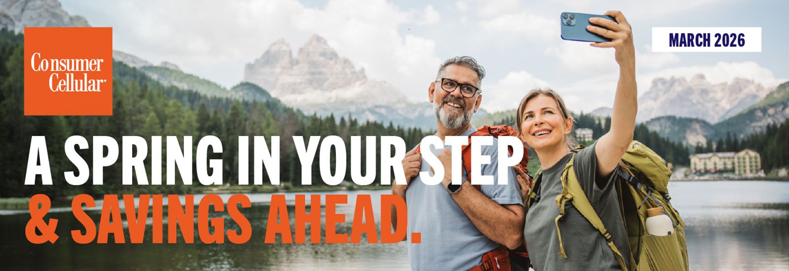 Consumer Cellular:A spring in your step & savings ahead. March 2026