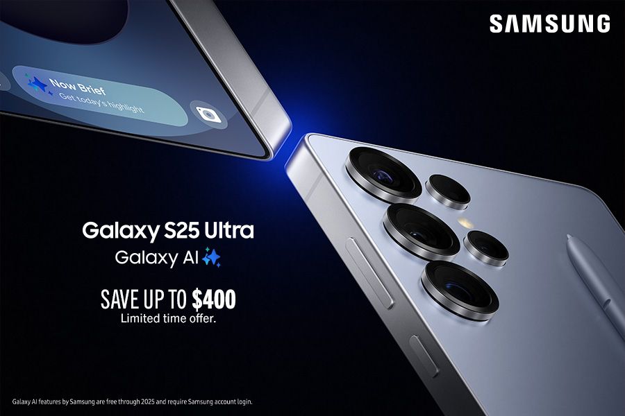 Samsung Galaxy S25 Ultra. Galaxy Ai. Save up to $400. Limited time offer. Galaxy Ai features are free through 2025 and require Samsung account login.