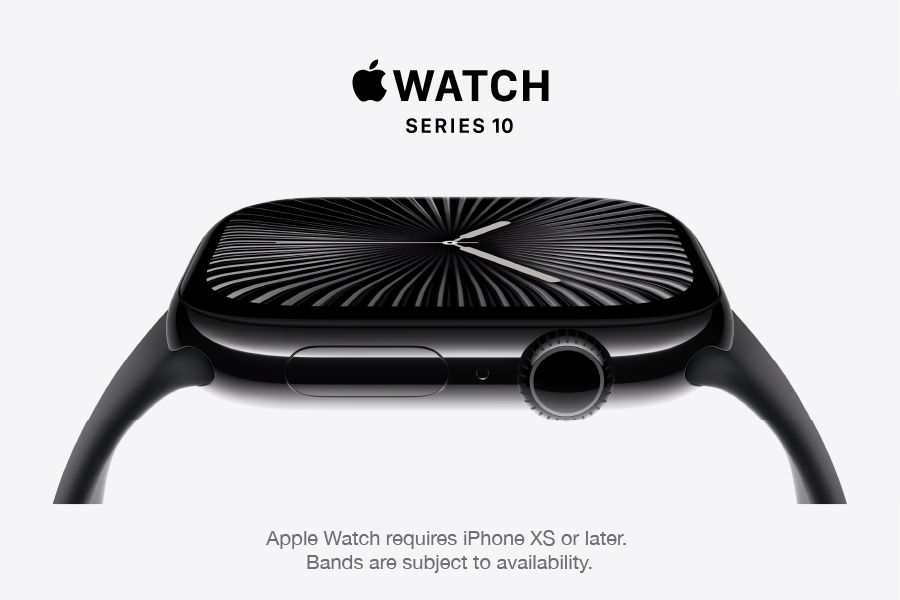 Apple Watch Series 10. Apple Watch requires iPhone XS or later. Bands are subject to availability.