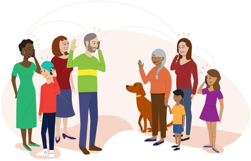 Assorted illustrations representing Consumer Cellular's core values as a company.