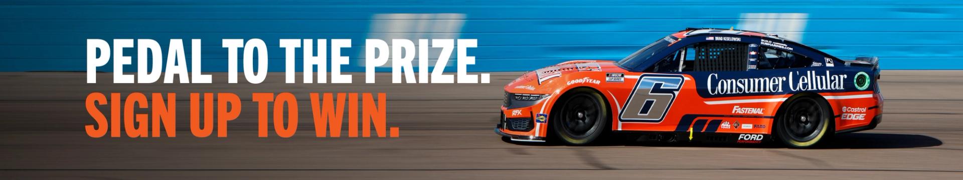 PEDAL TO THE PRIZE. SIGN UP TO WIN.