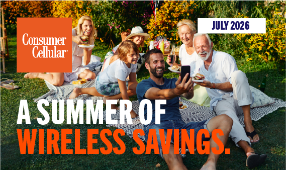 Consumer Cellular: A summer of wireless savings. July 2026