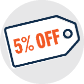price tag to indicate 5% Off Pricing