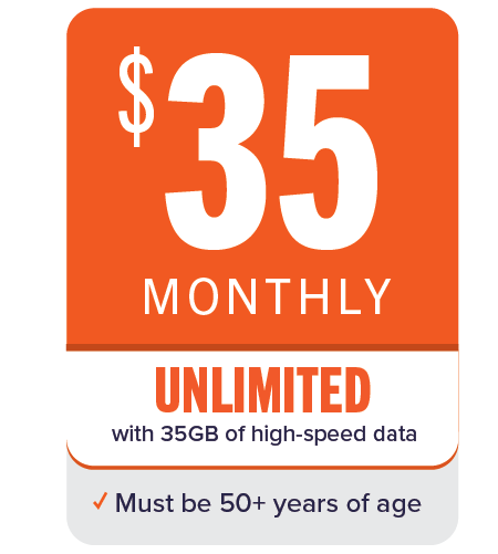 $35 MONTHLY with 35GB of high-speed data