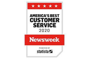 America's Best Customer Service 2020 award from Newsweek.