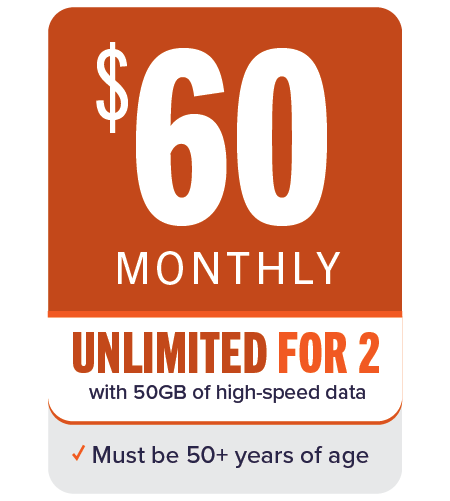 60 MONTHLY with 50gb of high-speed data
