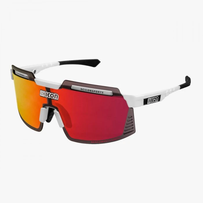 Óculos Scicon Aerowatt Foza Branco Lente Vermelho