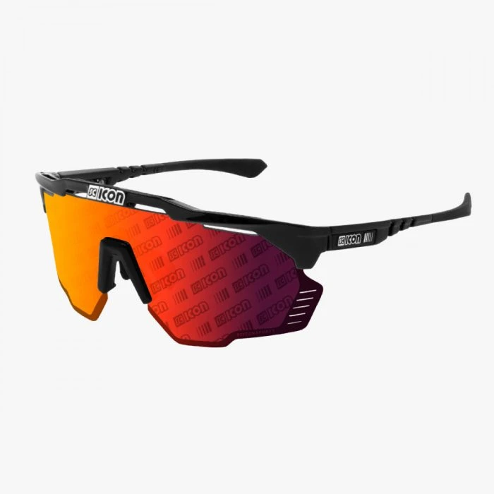 Óculos Scicon Aeroshade Kunken Preto Lente Monograma Vermelho