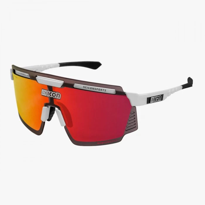 Óculos Scicon Aerowatt Branco Lente Vermelha