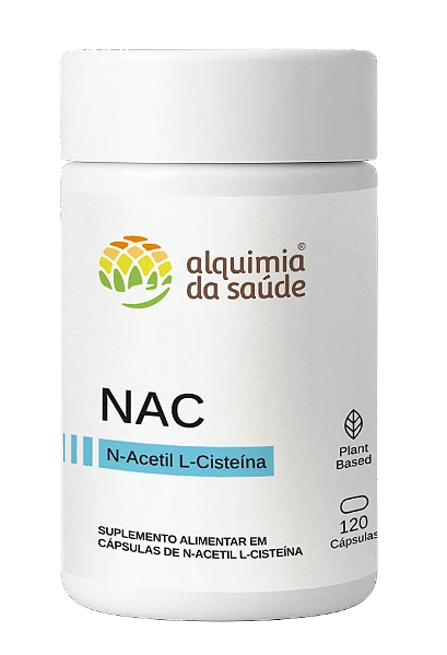 NAC N-Acetil L-Cisteína 500mg - 120 Cápsulas Vegetais