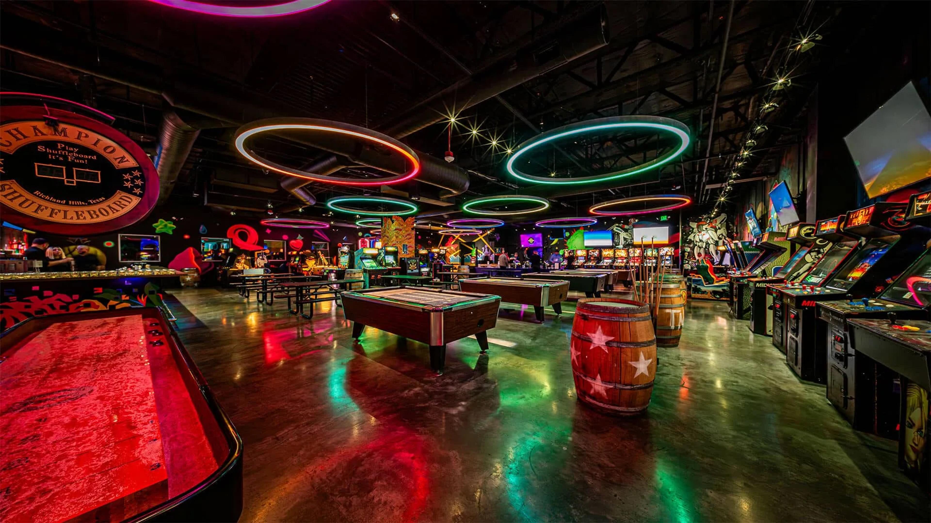 Asylum Bar + Arcade second floor games