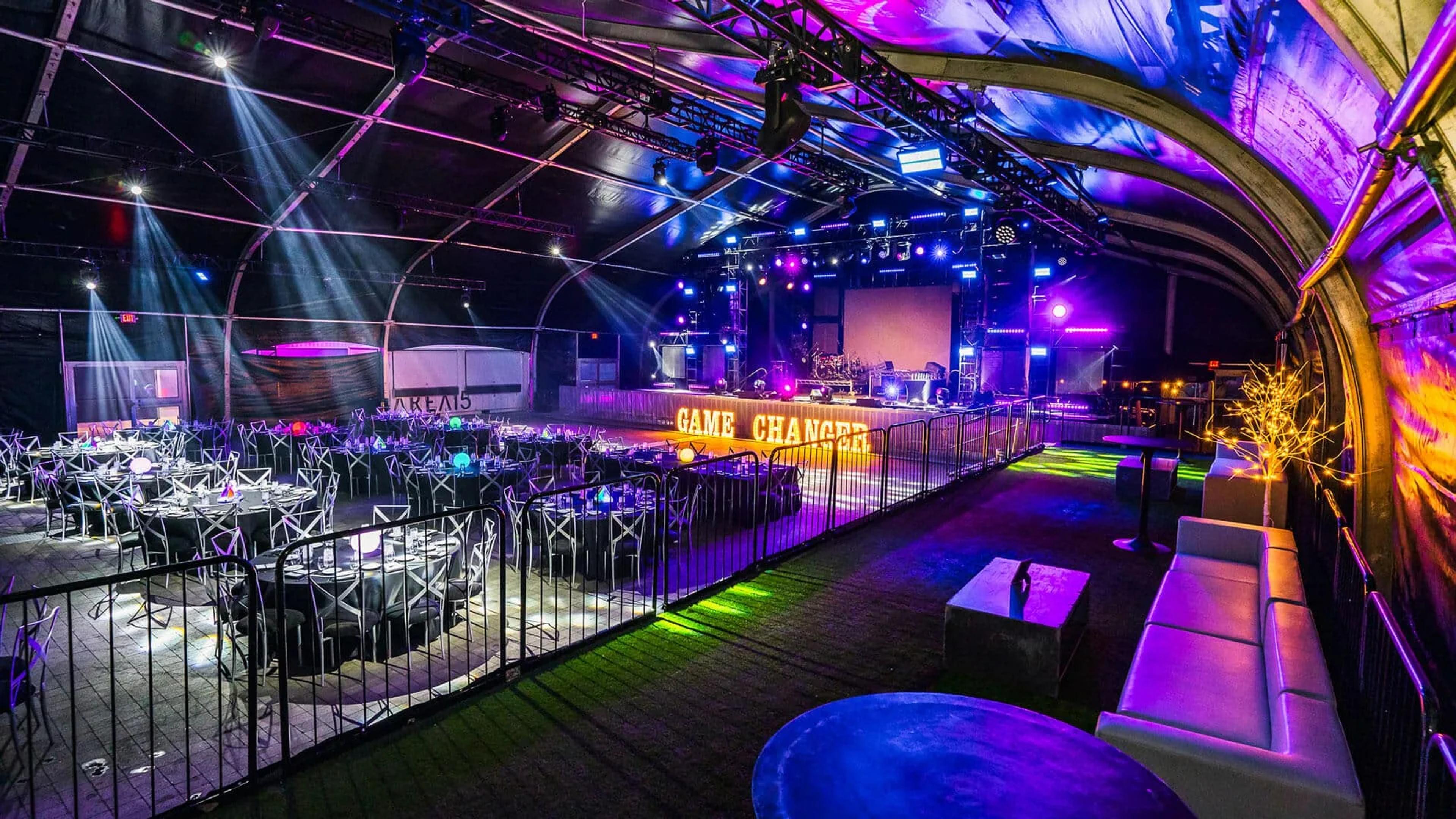 Gala event setup from the side in A-Lot