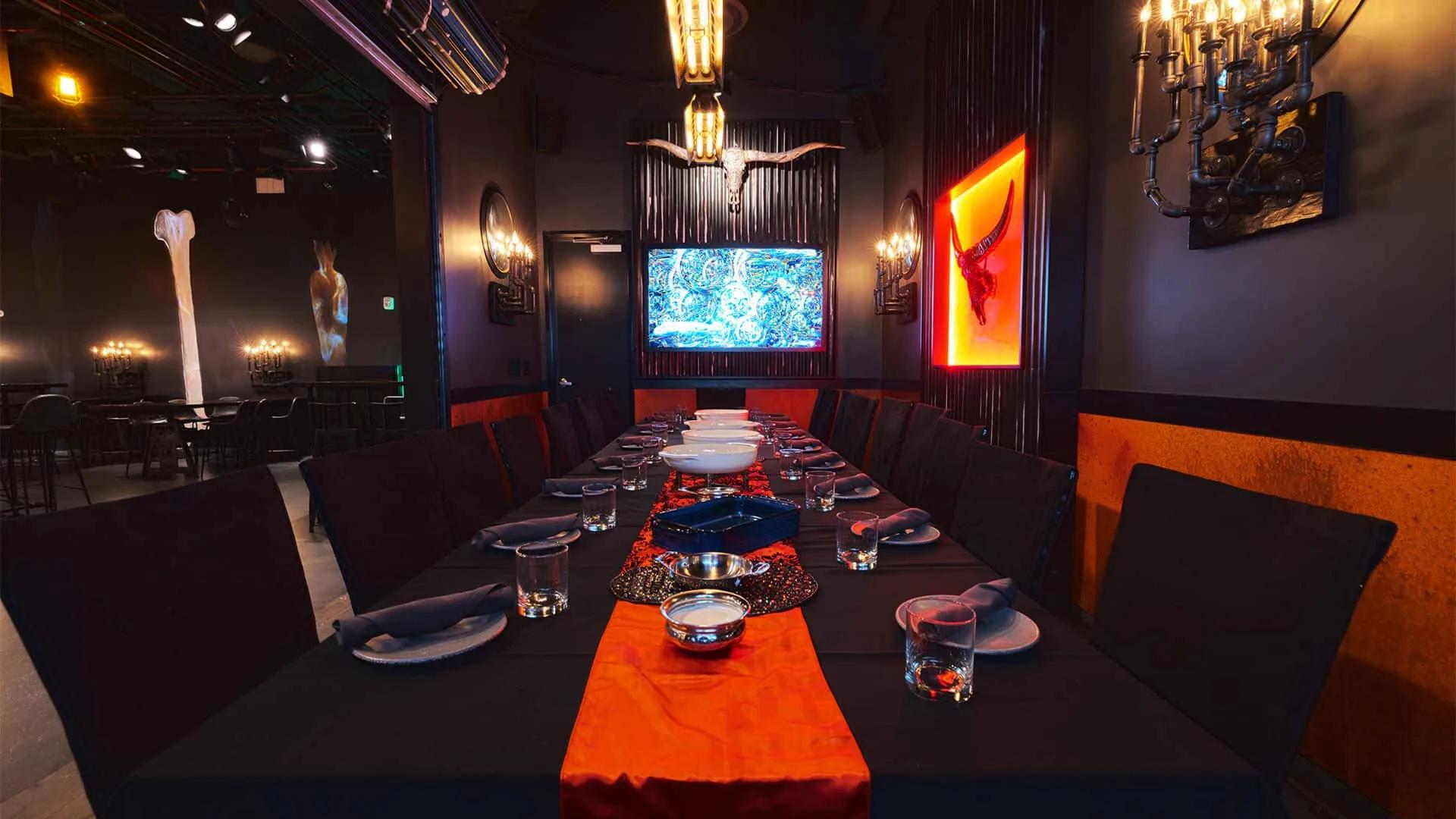 The Beast private dining room table