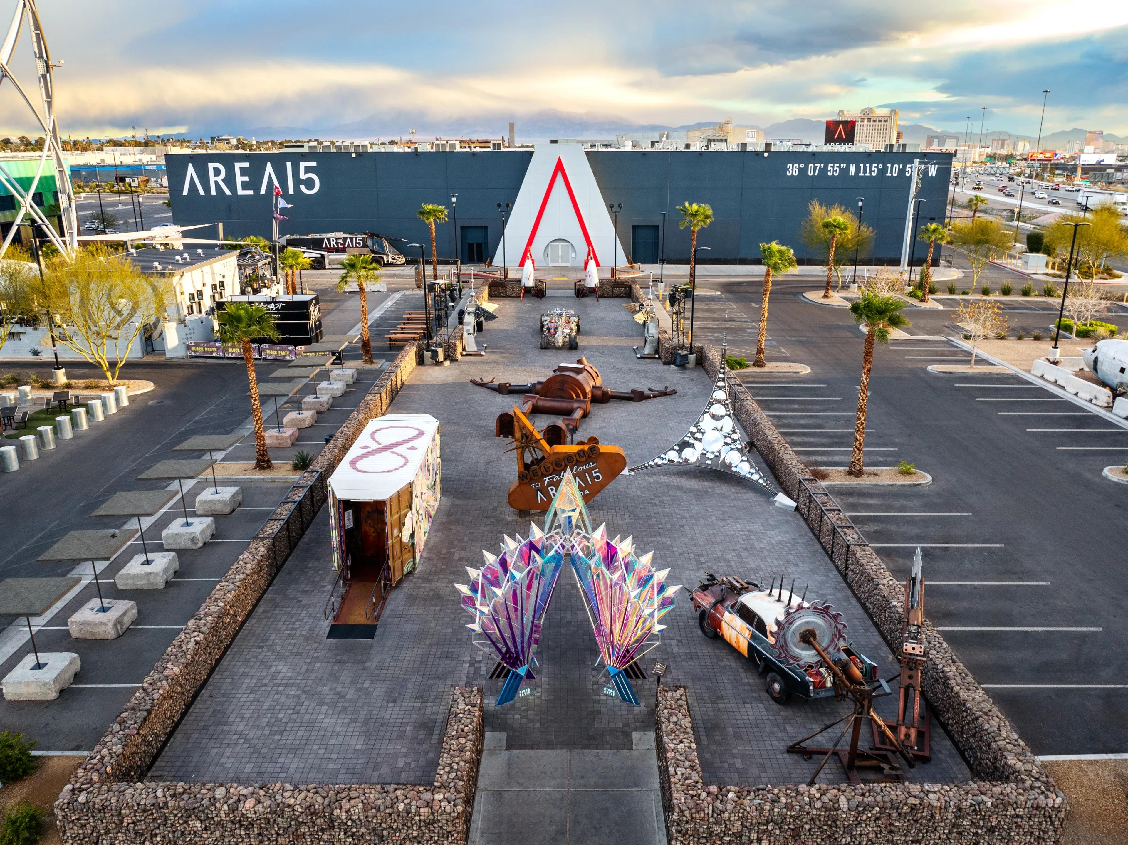 Walkthrough Art installations outside of AREA15 Las Vegas