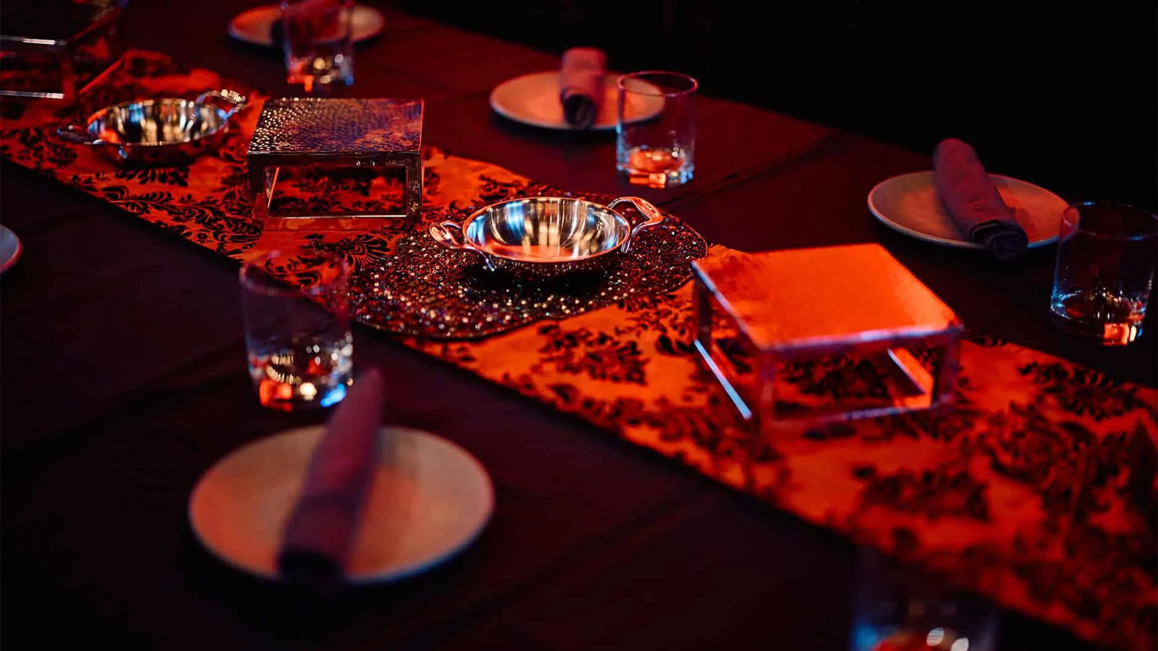 The Beast private dining room table settings