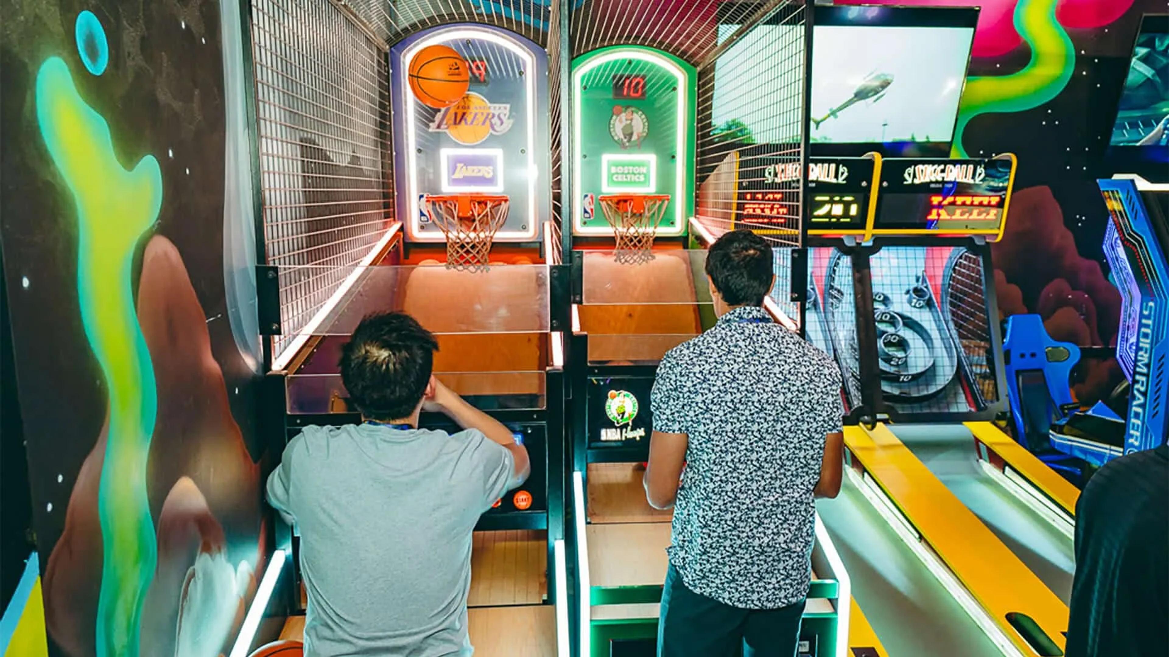 Playing basketball at Asylum