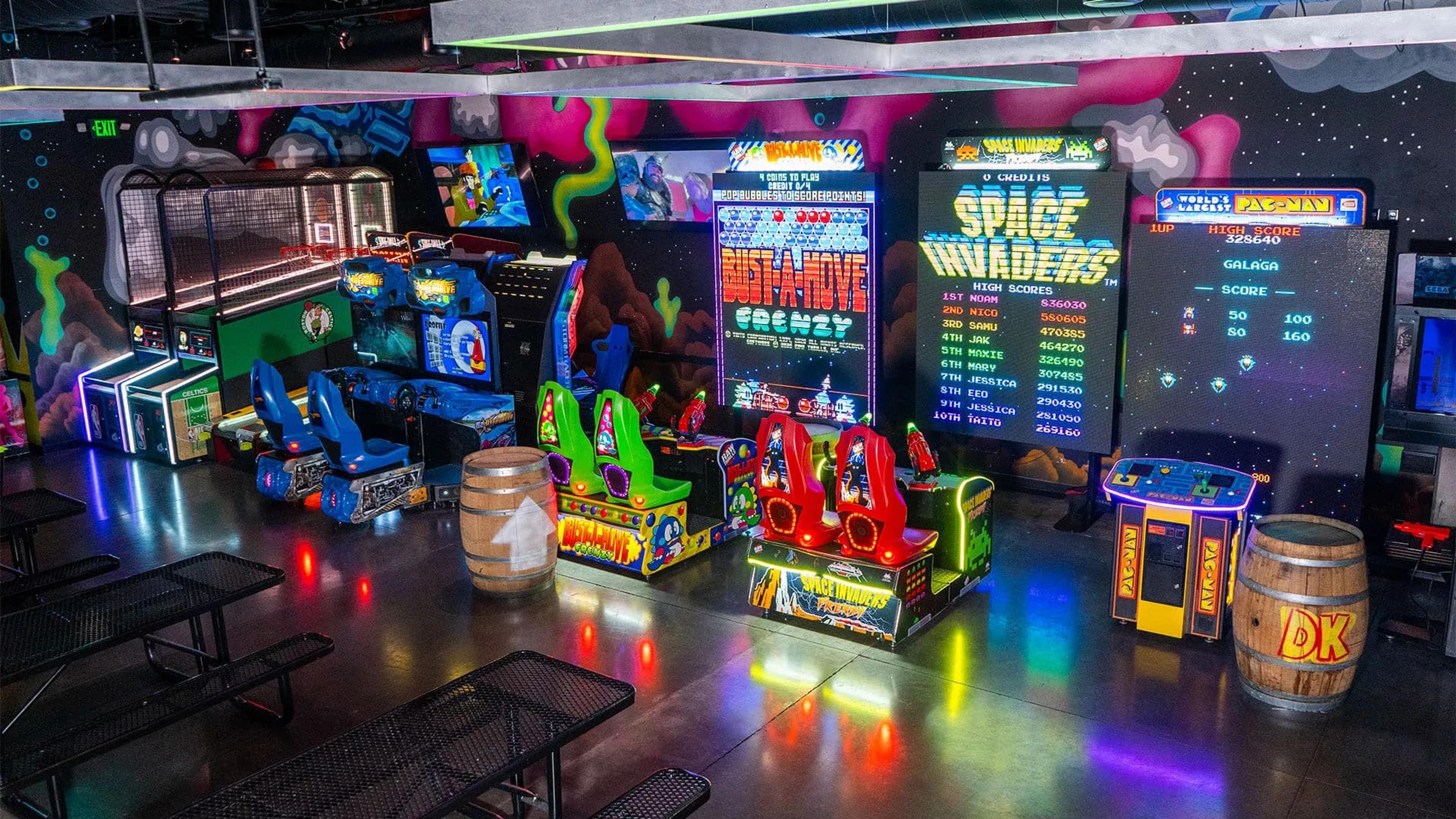 Asylum Bar + Arcade first floor games