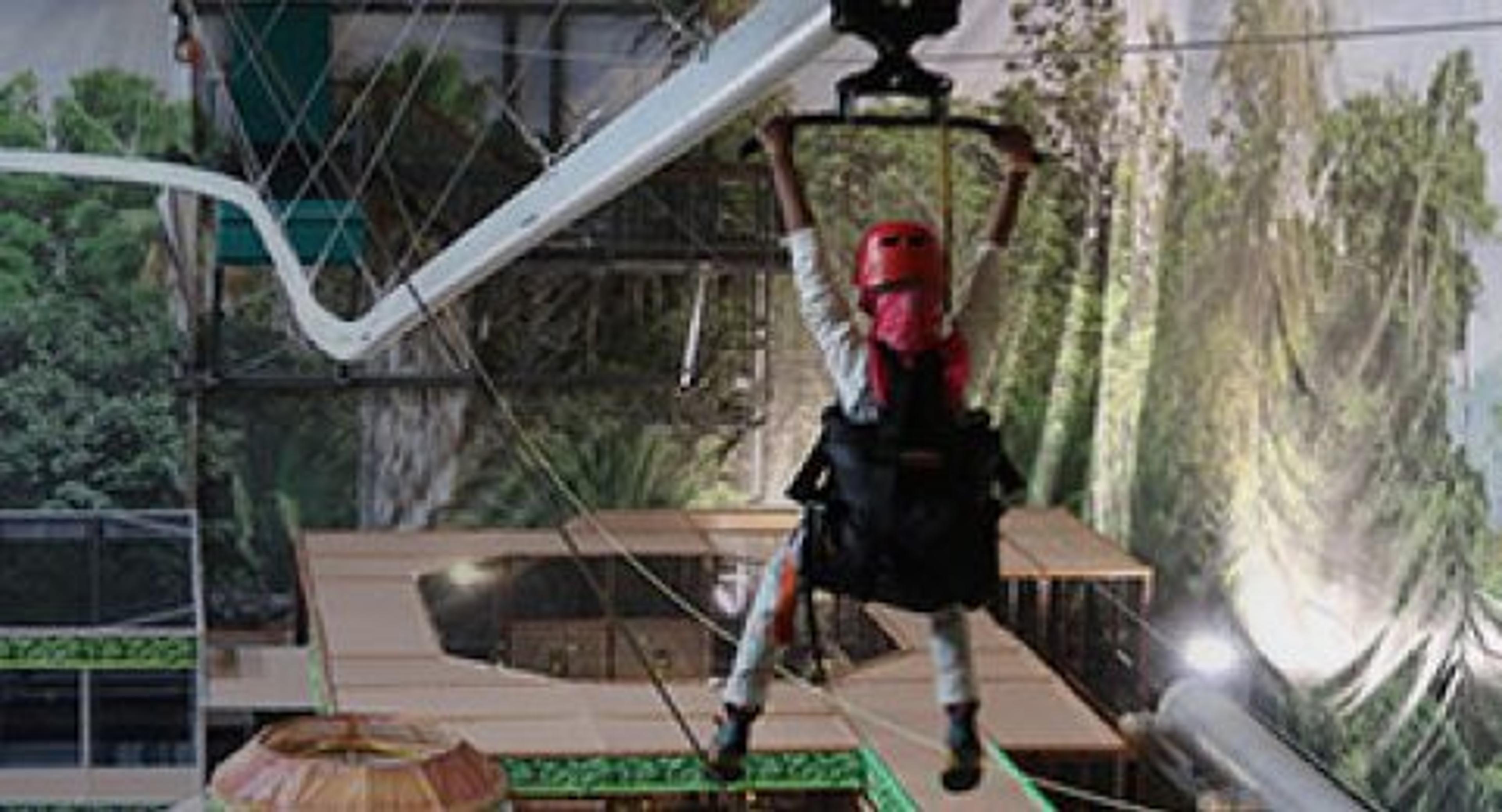 Hang-gliding Meets Free-falling Down the Center of AREA15