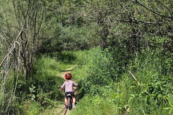 Bicicleta pel salencar de Barruera amb nens