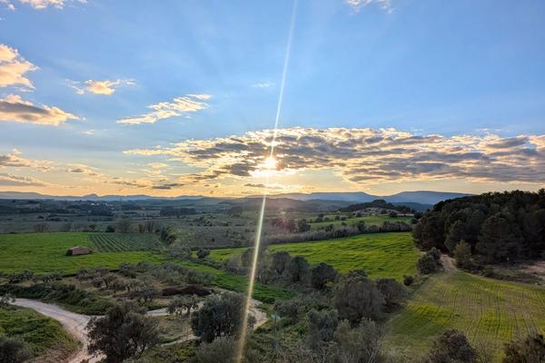 Posta de sol des del mirador del Miravinya de la Cadira