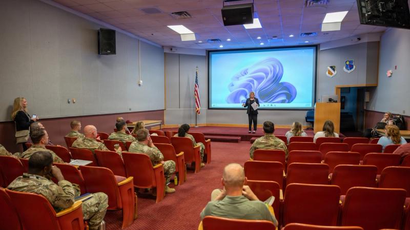 Dr. Bridget Brozyna, Interim Deputy Executive Director of the Veterans Affairs Tennessee Valley Healthcare System, discusses plans to expand the Tullahoma VA Clinic at Arnold Air Force Base, as well as VA eligibility, services and enrollment during the Health Benefits Fair.