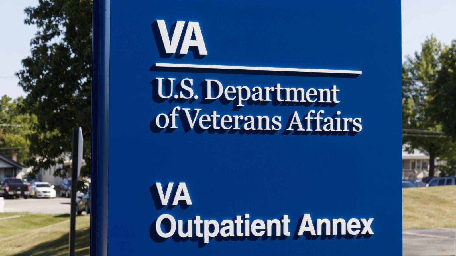 VA Outpatient Clinic sign.